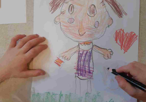 Praca plastyczna przedstawiająca Marię Montessori