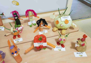 Galeria figurek warzywnych wykonanych przez dzieci