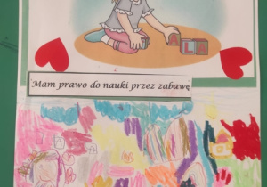 Praca plastyczna przedstawiająca: ,,Prawo do nauki przez zabawę".
