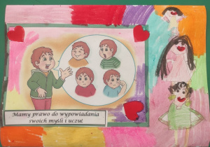 Praca plastyczna przedstawiająca: ,,Prawo do wypowiadania swoich myśli i uczuć".