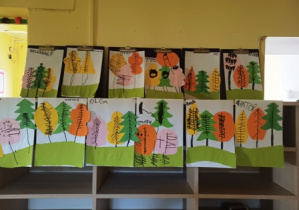 Galeria prac plastycznych dzieci pt. "Drzewa"