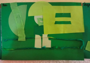 zdjęcie przedstawia abstrakcję w odcienaich koloru zielonego