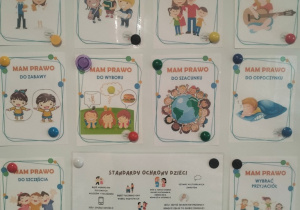 prawa dziecka wywieszone na tablicy w klasie