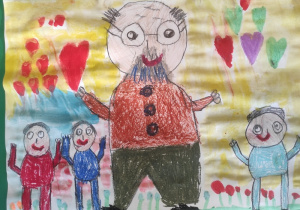 Praca plastyczna pt.: ,,Portret Janusza Korczaka".