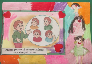 Praca plastyczna przedstawiająca: ,,Prawo do wypowiadania swoich myśli i uczuć".