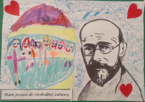 Praca plastyczna przedstawiająca: ,,Prawo do swobodnej zabawy".