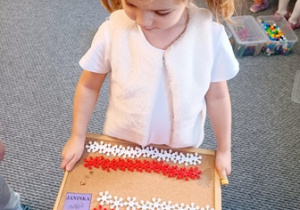 Janinka i jej biało - czerwona konstrukcja