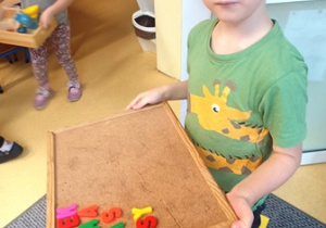 Wojtek i ułożone przez niego wyrazy