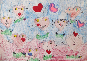 Praca plastyczna: ,,Serduszka okazujące emocje".