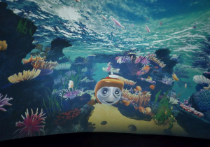 Dzieci oglądają bajkę w Kinie Sferycznym