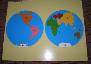 Puzzle mapa świata z kontynentami